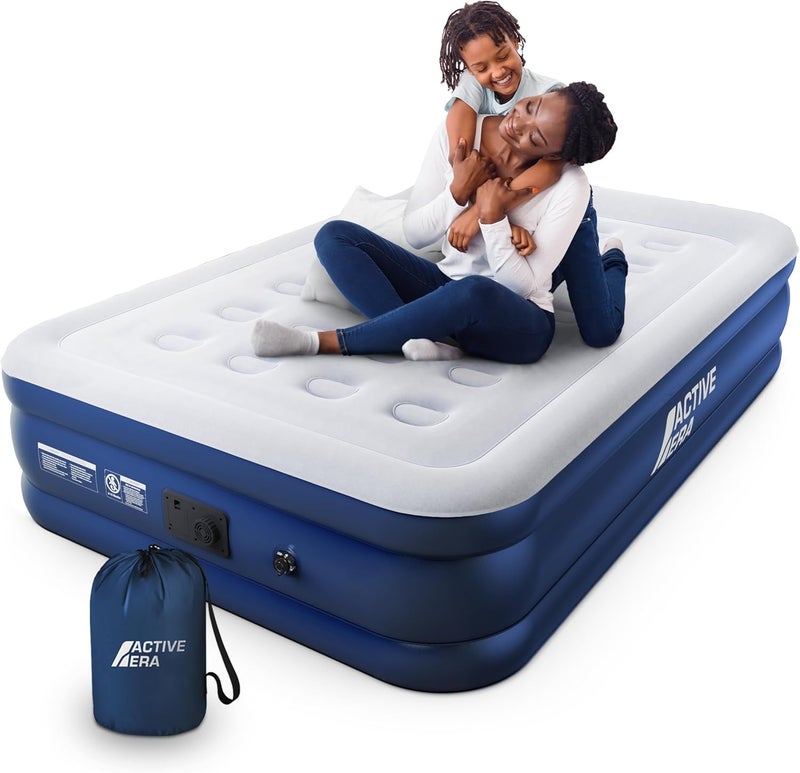 Inflatable Mattress - Premium Double Size Air Mattress With a Built-in Electric Pump and Pillow 137 x 195 x 38.5cm - Image 1