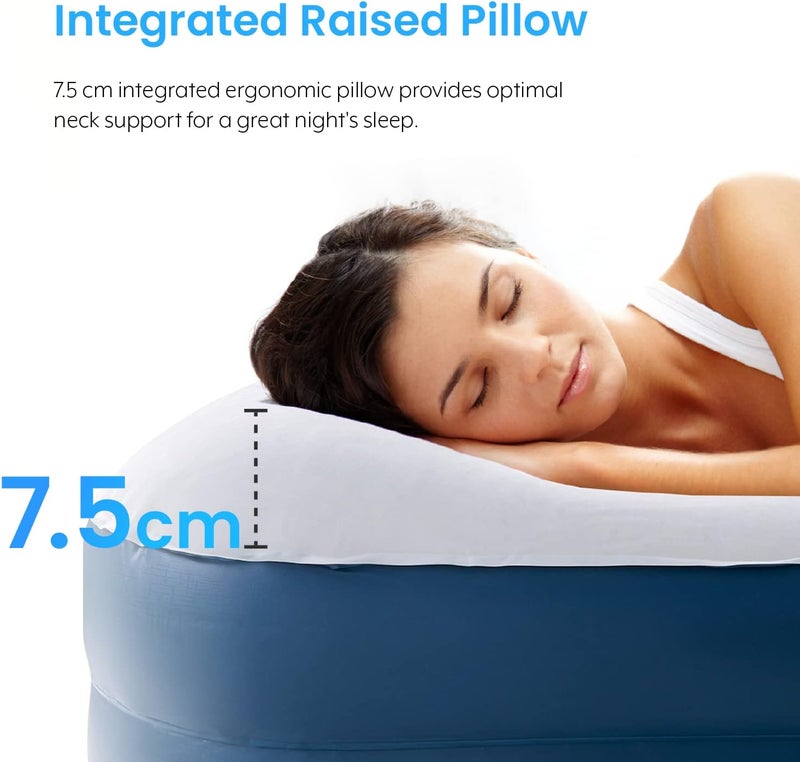 Inflatable Mattress - Premium Double Size Air Mattress With a Built-in Electric Pump and Pillow 137 x 195 x 38.5cm - Image 5