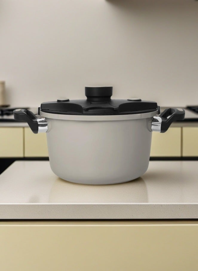 C&E Multi Functional Small Micro Pressure pot, Household Non Stick Soup Pot, Can Stew Meat, Can Boil Soup, One Pot Multi-Purpose, Beige, Size: 24CM - Image 1