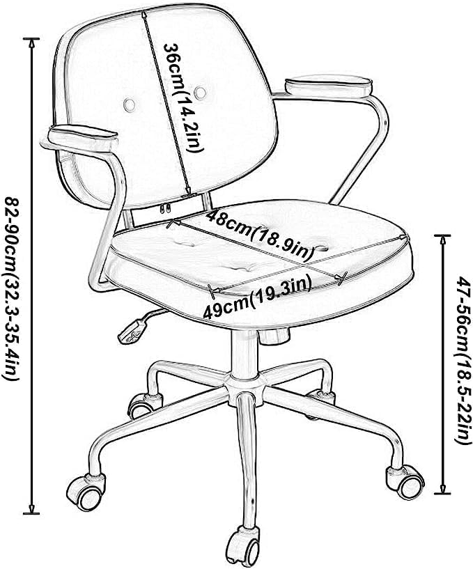 LIMOS Home Office Desk Chairs,Technical Cloth Fabric Computer Chair with Padded Armrests Back Support,Swivel Office Chair for Adults, Teen (Orange) - Image 2
