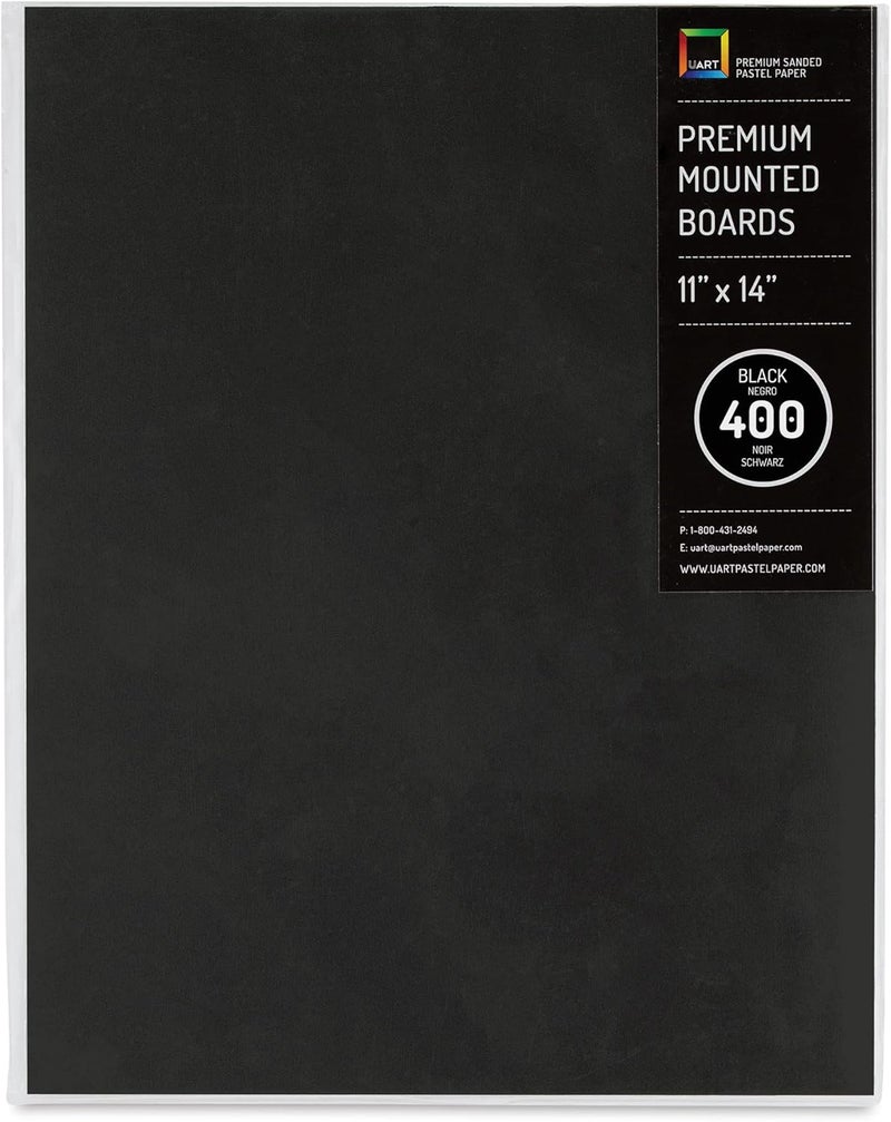 Dark Premium Mounted Art Board, Size: 11 x 14, Color: Black, Grade/Grit: 400