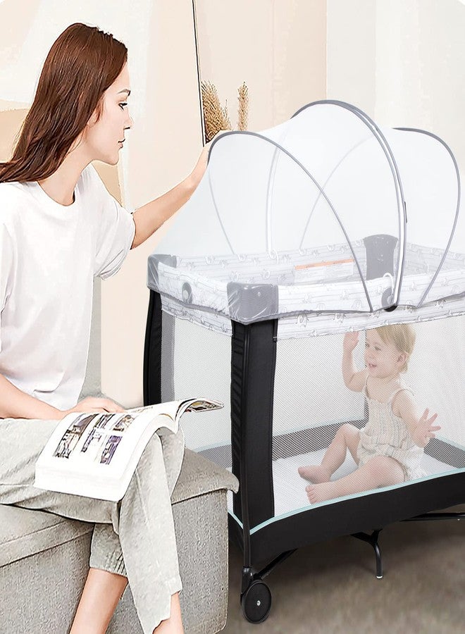 Beberoad Love Mosquito Net for Playard Universal Tent for Pack N Play Breathable and Durable Mosquito Net to Keep Cats Out (White) - Image 2