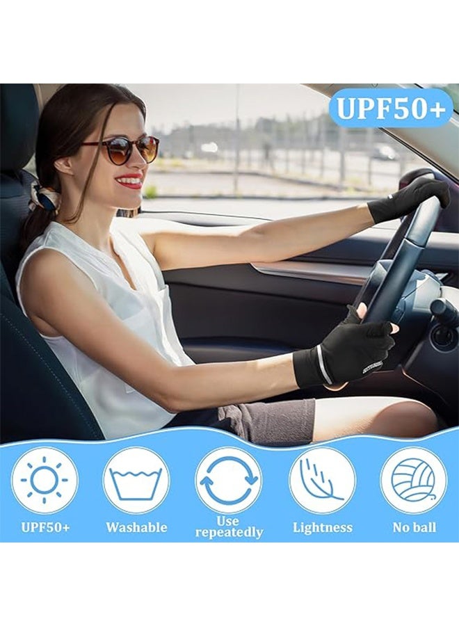 قفازات صيفية واقية من الشمس للحماية من الأشعة فوق البنفسجية مكونة من زوجين للنساء، قفازات قيادة بأصابع كاملة قابلة للتنفس لركوب الدراجات في الهواء الطلق في الصيف - Image 2