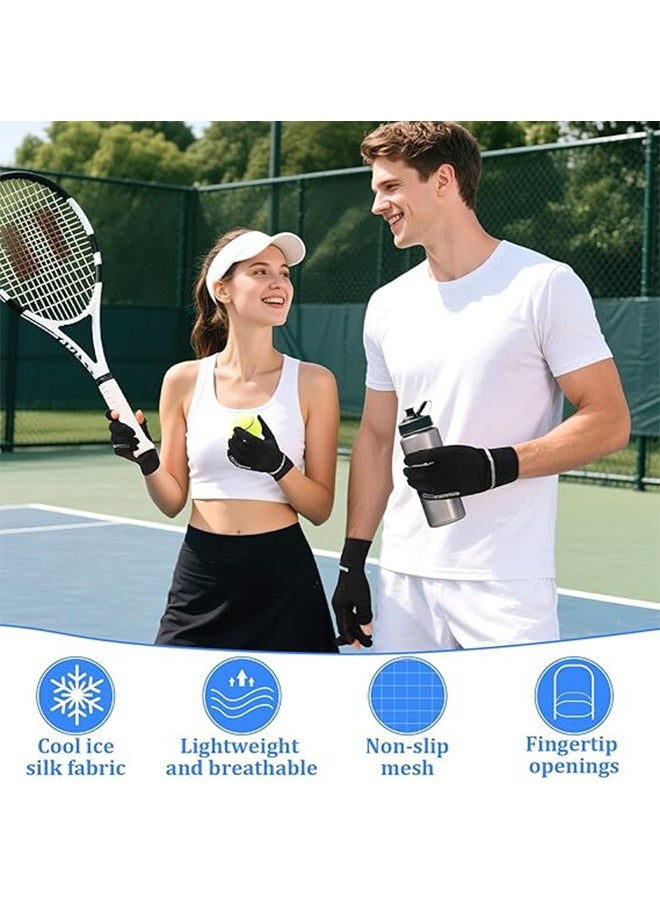 قفازات صيفية واقية من الشمس للحماية من الأشعة فوق البنفسجية مكونة من زوجين للنساء، قفازات قيادة بأصابع كاملة قابلة للتنفس لركوب الدراجات في الهواء الطلق في الصيف - Image 4