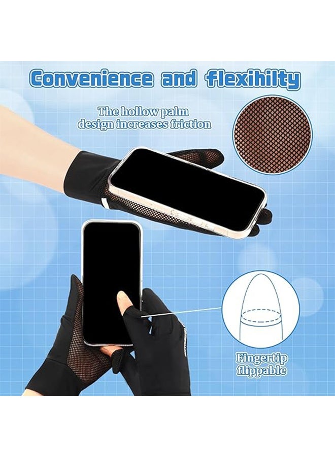 قفازات صيفية واقية من الشمس للحماية من الأشعة فوق البنفسجية مكونة من زوجين للنساء، قفازات قيادة بأصابع كاملة قابلة للتنفس لركوب الدراجات في الهواء الطلق في الصيف - Image 5