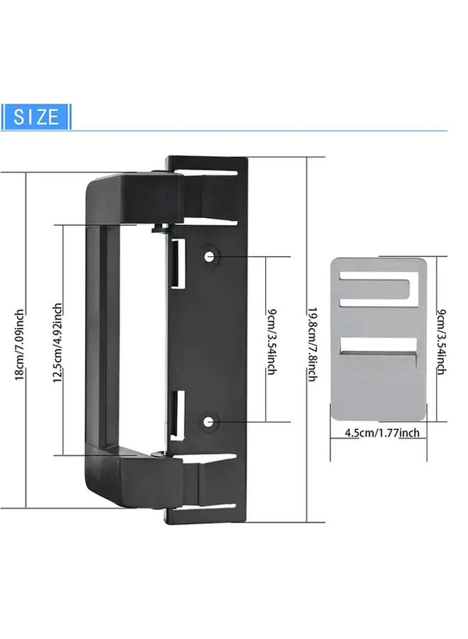 2 Pcs Black Refrigerator Door Handle Bracket Set Compatible With 3316882900 Series - Image 2