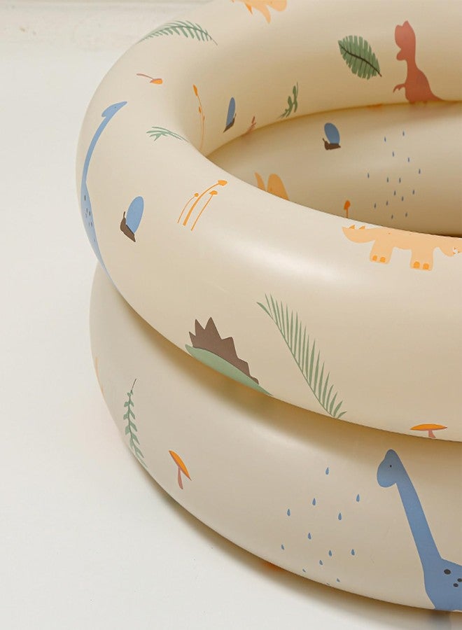 JAOCDOEN Inflatable Pool Baby Retro Blow Up Swimming Pool Family Cute Thickened Water Pool (Beige Dinosaur) - Image 4