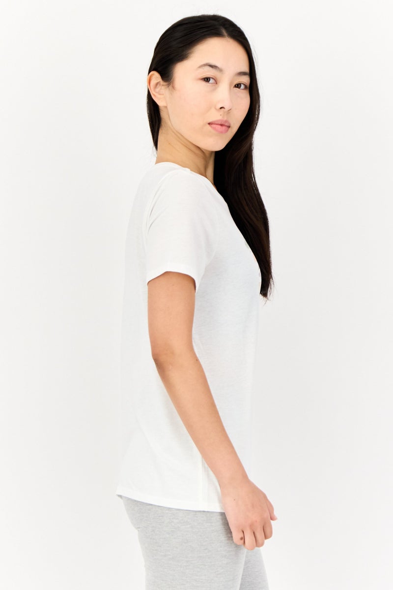 SKECHERS Women Sportswear Fit Short Sleeves Outdoor T-Shirt, White  - Image 2