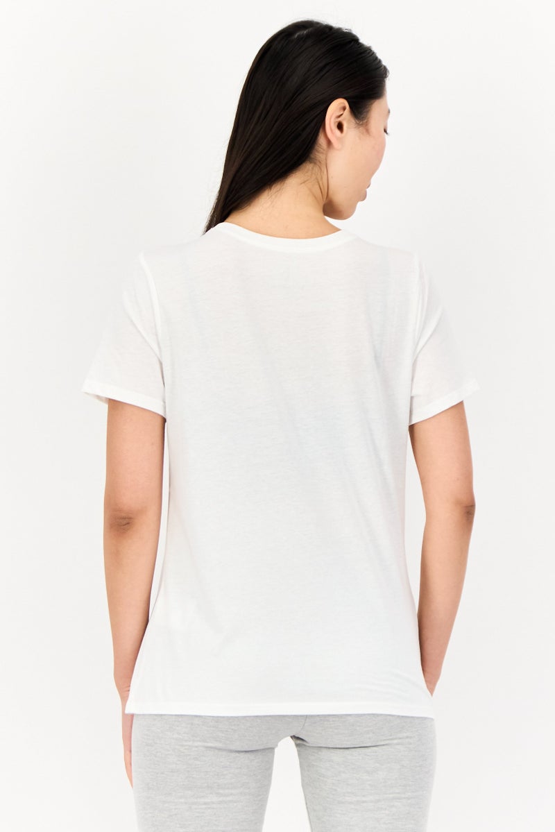 SKECHERS Women Sportswear Fit Short Sleeves Outdoor T-Shirt, White  - Image 3