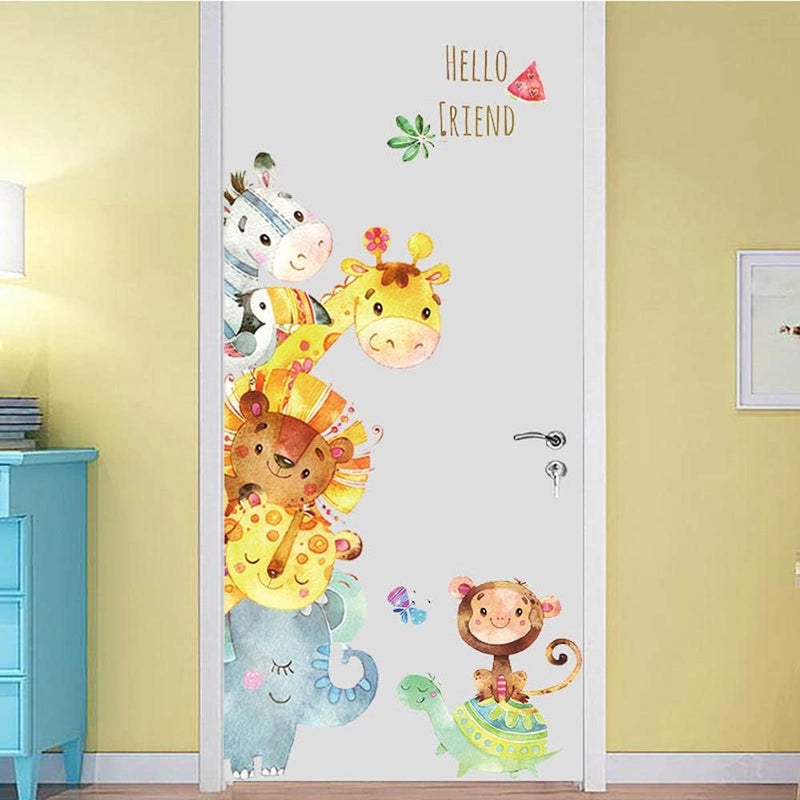 Finduat Cartoon Animals Wall Stickers for Kids - Image 1