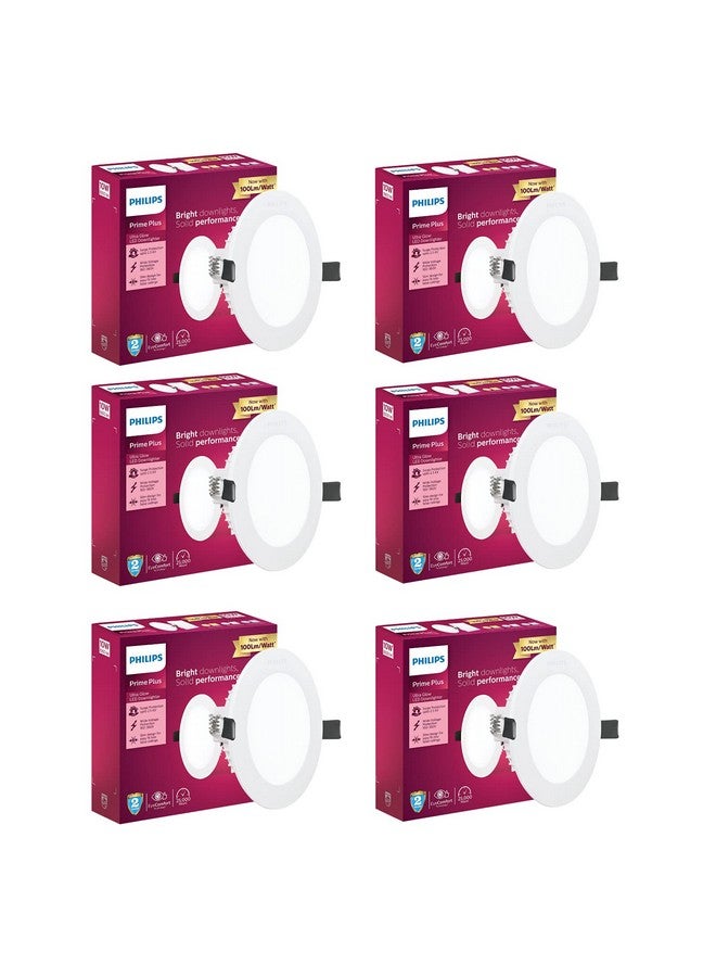 PHILIPS 10W Round AP Plus UltraGlow LED DL Recessed LED Panel Ceiling Light (Pack of 6,Warm White) - Image 1