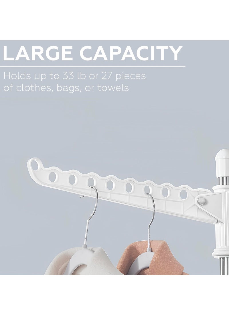 AMROAH Stainless Steel 150cm Floor Vertical Clothes Drying Rack Tripod with 3 360° Rotatable Arms for Hangers & 4 Legs, Folding Laundry Drying Stand Indoor & Outdoor 27 Pieces  - Image 5