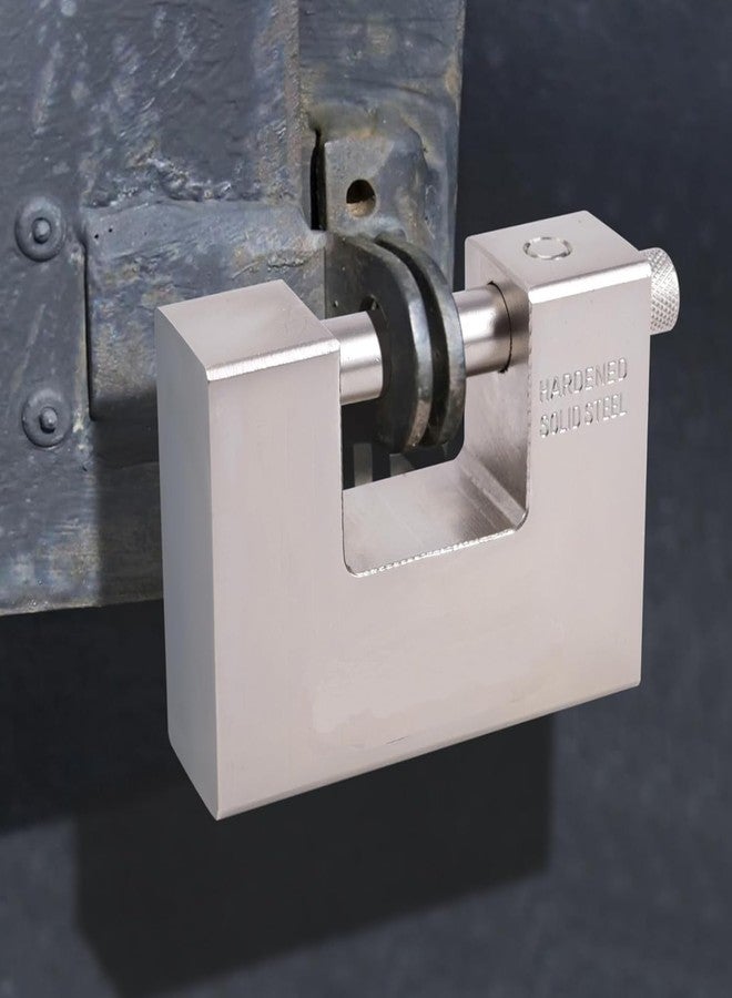 TGOPIT Heavy Duty 94mm Stainless Steel Rectangular Lock for High-Security Padlock for Main Door, Gates, Shutters, Shops & Offices I Corrosion Resistant Shackle Anti-Cut, Anti-Drill (Set of 1, 5 Keys) - Image 3