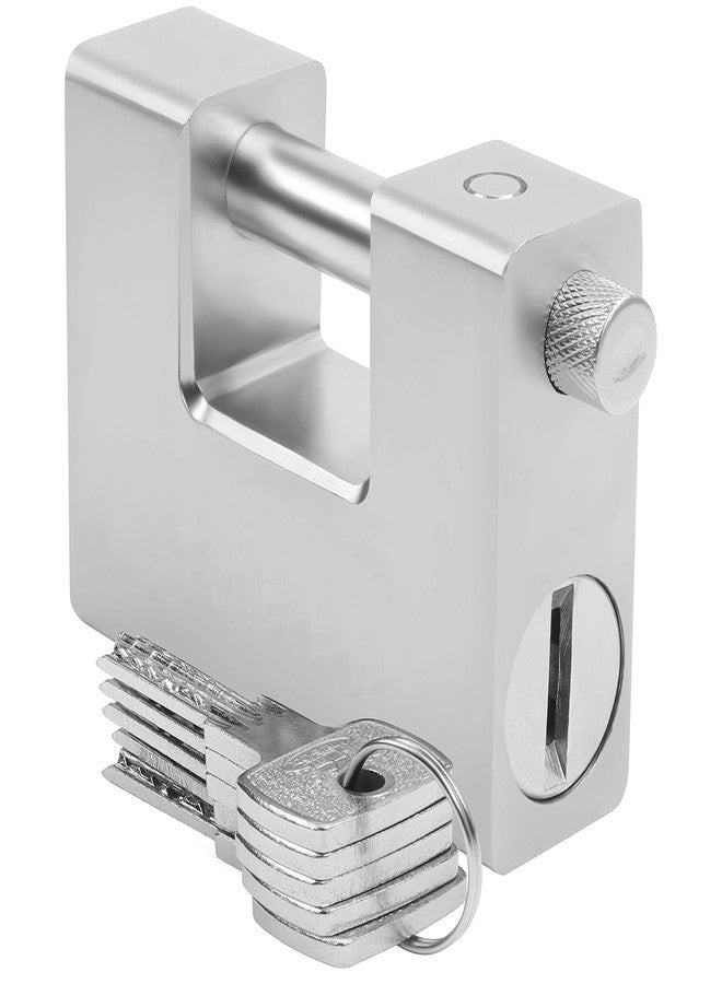 TGOPIT Heavy Duty 94mm Stainless Steel Rectangular Lock for High-Security Padlock for Main Door, Gates, Shutters, Shops & Offices I Corrosion Resistant Shackle Anti-Cut, Anti-Drill (Set of 1, 5 Keys) - Image 1