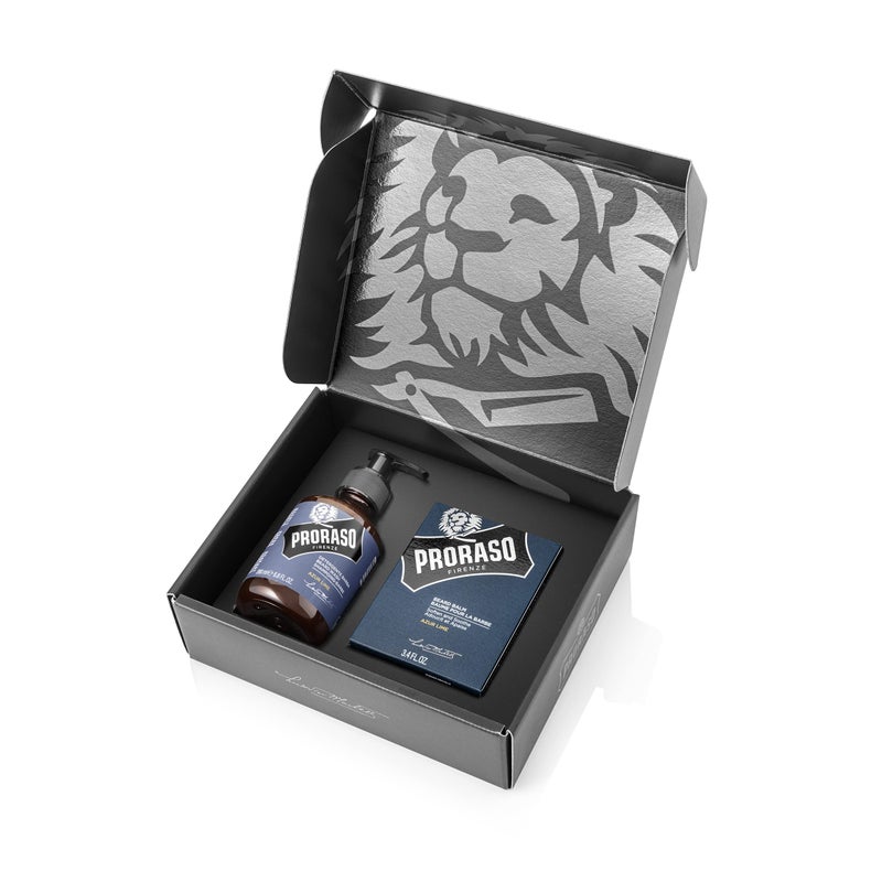 Proraso Azur Lime Beard Care Duo Kit Beard Wash and Balm with Fresh Citrus Scent for New or Short Beards Premium Italian Gift Set for Men - Image 2