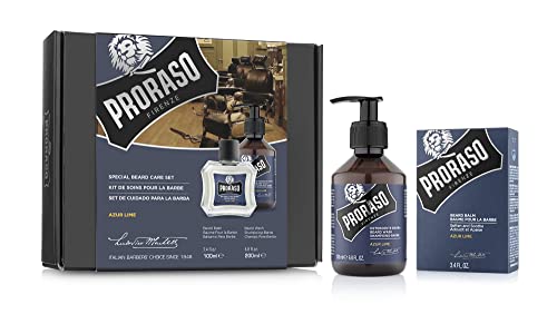 Proraso Azur Lime Beard Care Duo Kit Beard Wash and Balm with Fresh Citrus Scent for New or Short Beards Premium Italian Gift Set for Men - Image 3