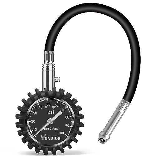 Vondior Tire Pressure Gauge (0-100 PSI) Heavy Duty Air Pressure Gauge, ANSI Certified Tire Gauge for Car and Trucks Tires with Large 2 Inch Easy to Read Glow Dial, Stocking Stuffers for Men - Image 1
