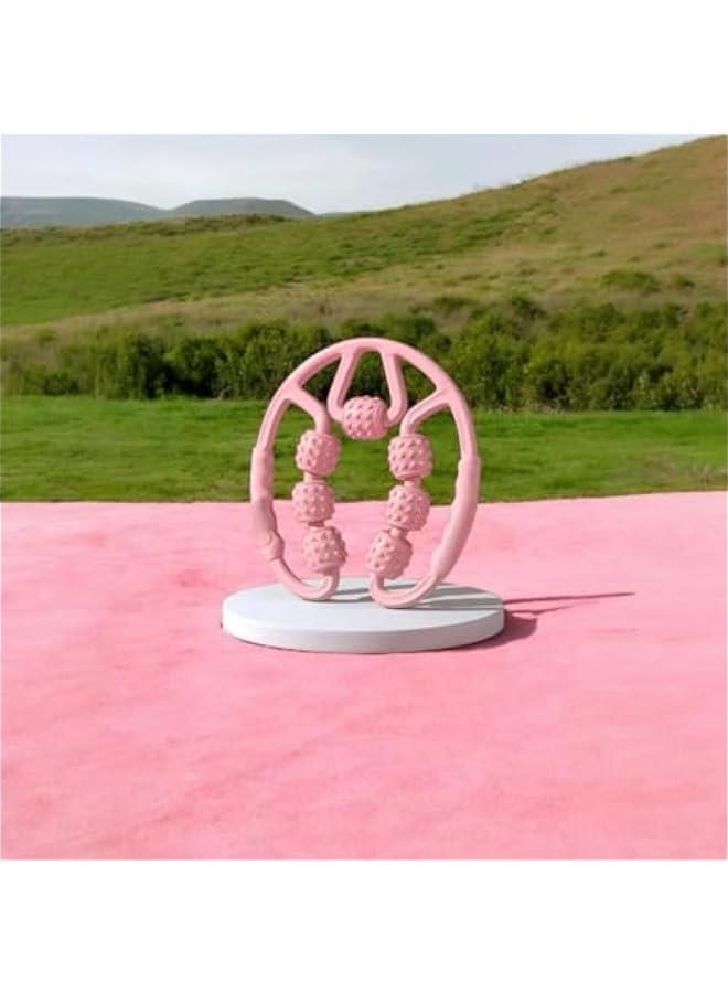 إسكدنيا بكرة تدليك لعضلات الساق والساق والذراع وكوع التنس ومرفق لاعبي الجولف، اداة تدليك عميقة من الفوم لتخفيف الام العضلات وتصلبها وتضييق العضلات، 7 عجلات، بينك - Image 4