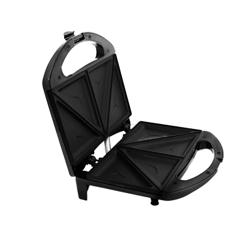 V-Guard VST80 2 Slice Sandwich Maker | Fixed Non-Stick Triangular Plates with Powerful 800 Watt Heating Rods | Easy to Clean Non-Stick Greblon Coating | 1 Year Product Coverage by V-Guard| Black - Image 1