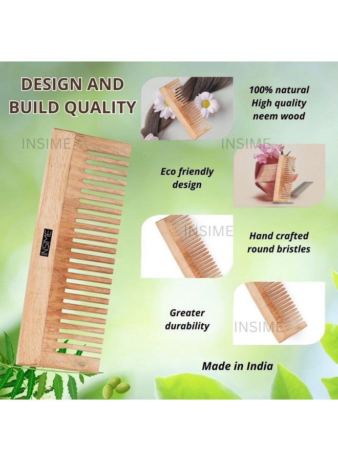 INSIME Wooden Beard comb for men | Neem wooden Beard pocket comb for men | Small comb pocket size mini comb beard styler (Detangler comb) - Image 3