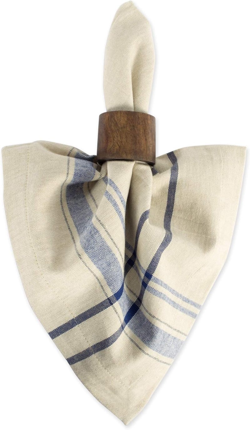 DII French Stripe Tabletop Collection Farmhouse Style Dining Table Linen Napkin Set, 20x20, Taupe/Blue, 6 Piece - Image 2