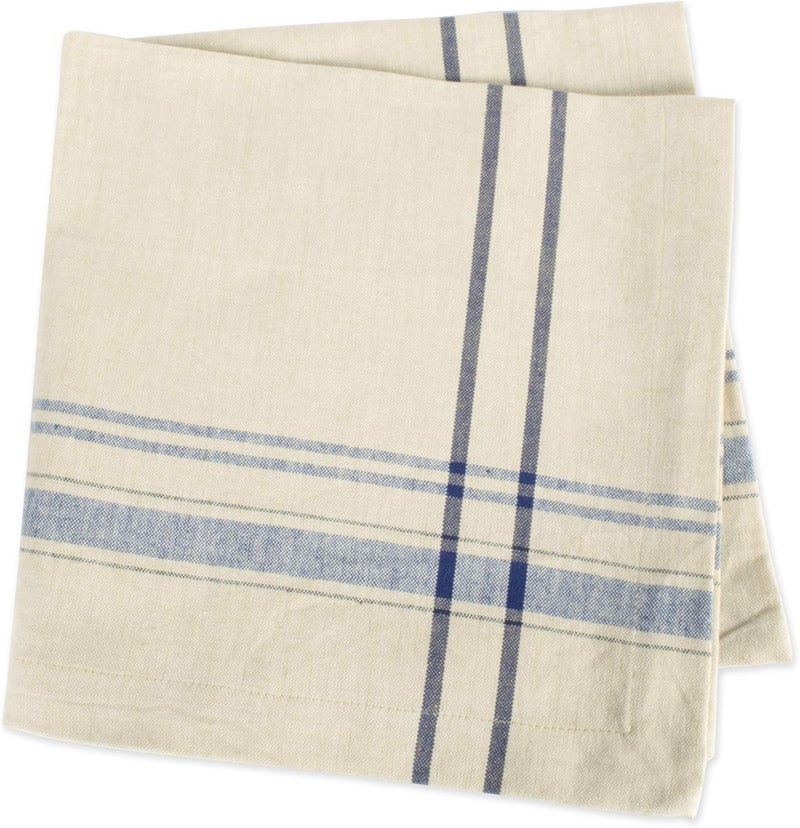 DII French Stripe Tabletop Collection Farmhouse Style Dining Table Linen Napkin Set, 20x20, Taupe/Blue, 6 Piece - Image 4
