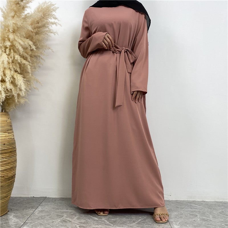 مونيكا فاشون فستان بسيط يناسب جميع المناسبات بأكمام طويلة ولون واحد - Image 1