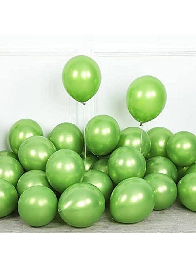 دول دول بالونات معدنية من DUL DUL، بالونات لاتكس باللون الأخضر لتزيين أعياد الميلاد، 50 قطعة ~ مجموعة من 50 بالونة كروم معدنية باللون الأخضر لتزيين أعياد الميلاد، حفلات ذات طابع خاص، (أخضر، 50) - Image 1