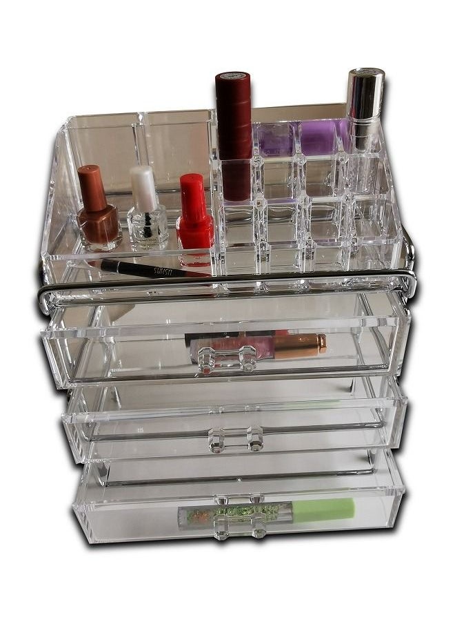Generic Makeup Organizer Acrylic Cosmetic Storage 3  Drawers and Jewelry Display Box  - Image 1