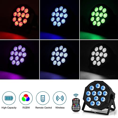 HOLDLAMP Rechargeable Par Lights RGBW 4-in-1 LED Uplights Battery Powered Stage Lights, HOLDLAMP DJ Lights Sound Activated with Remote & DMX Control for Festival Party Event Wedding Bar Church - Image 2