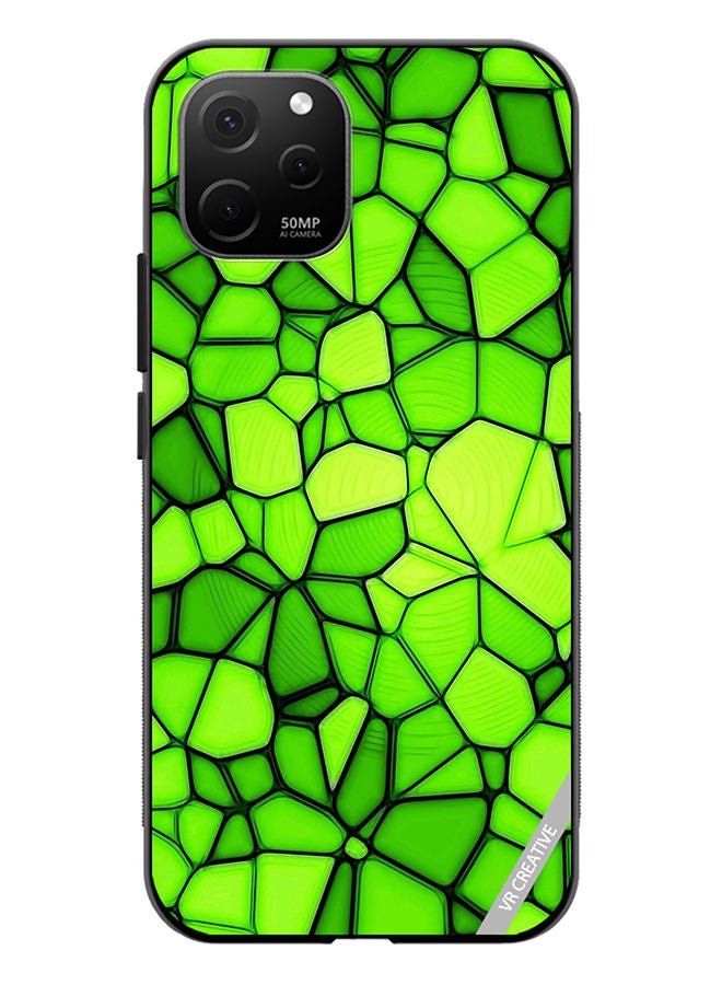 VR CREATIVE Protective Case Cover For Huawei Nova Y61 Green Abstract Design Multicolour - Image 1