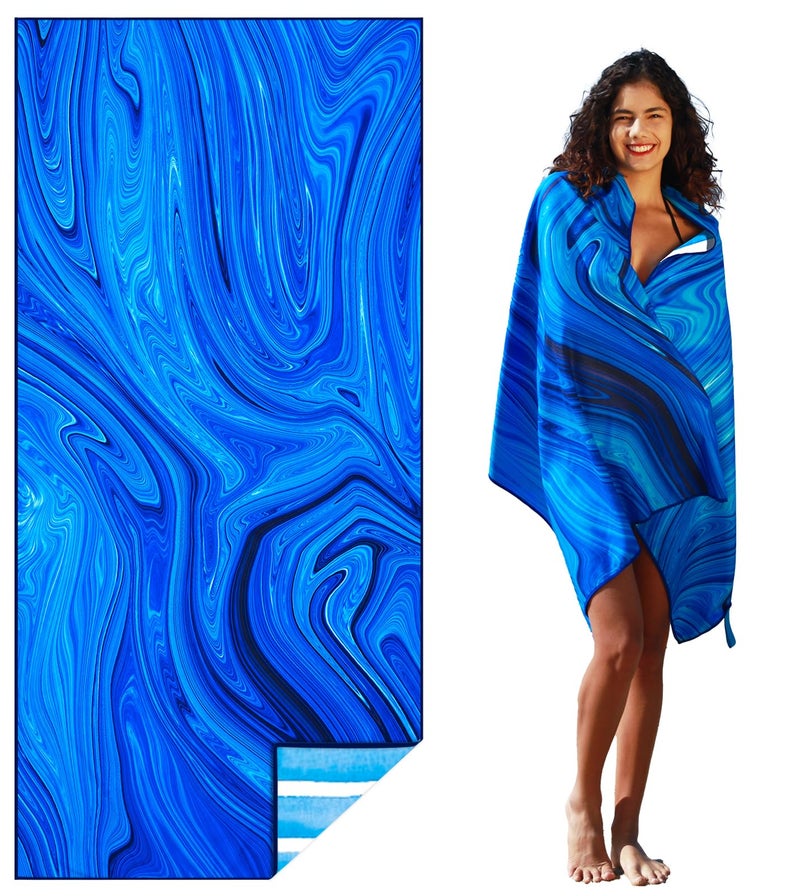Widdonen Microfiber Lightweight Beach Towel Sand Free Quick Dry Absorbent Thin Compact Towels for Swimming Pool Camping Beach Accessories Large Easy Pack Travel Things for Vacation Essentials Gift Adult - Image 1