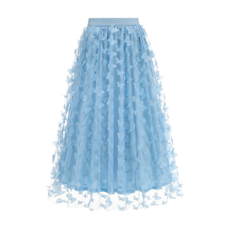 Women's Summer Skirt 3D Butterfly A-line Midi Skirt - Image 3