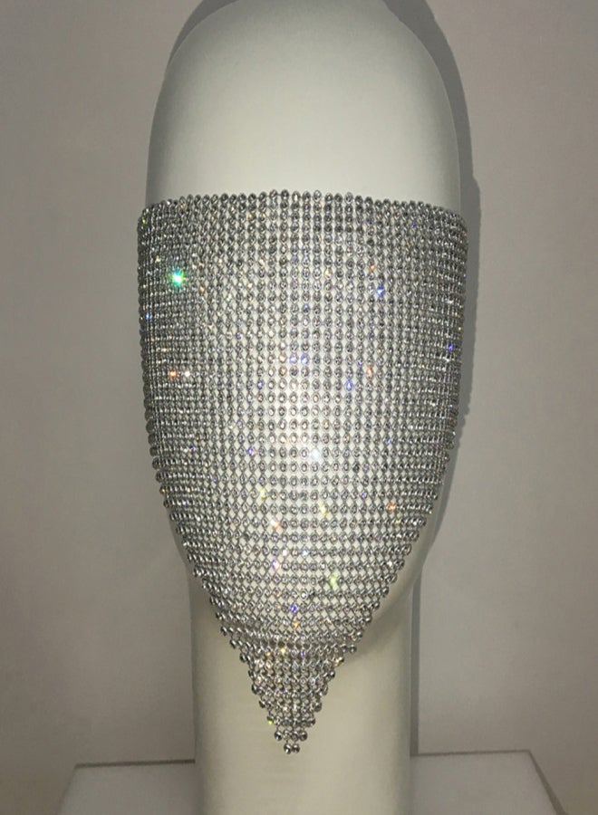 Rhinestone Sequin c Party Nightclub Decoration Jewelry Reusable Face Covering for Women & Girls Cover Nose Mouth - Image 2