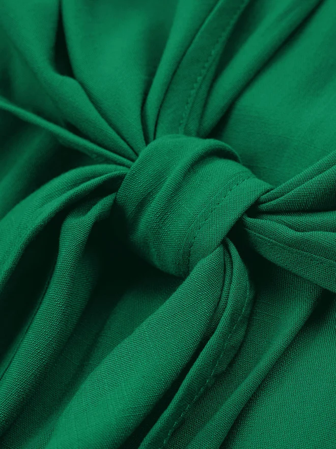 تايك تو Take Two Green Solid Strappy A-Line Casual Dress