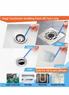 Excefore Drain Cleaner Stick, 48Pcs Drain Sticks Deodorizer, Bathroom Sink Drain Cleaning Tool, for Kitchen Shower Bathroom, Toilet, Sink Freshener  - Image 2