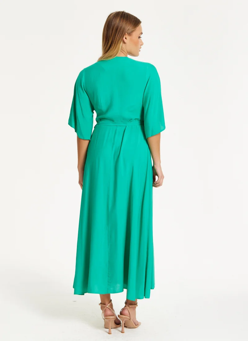 Liquorish فستان ماكسي ملفوف أخضر