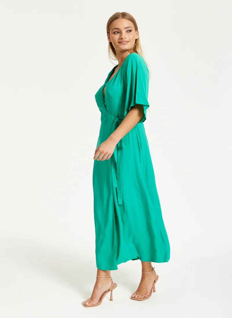 Liquorish فستان ماكسي ملفوف أخضر