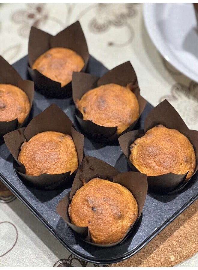 100-Piece Cupcake Liners for Muffin Cup,2 Different Style Newspaper Greaseproof Wrappers for Wedding Birthday Party - Image 5