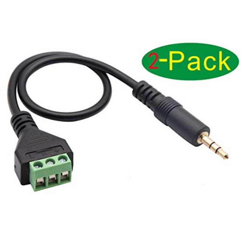 3.5mm Screw Terminal Block Cable 3.5mm 1/8inch Stereo Audio Male to 3 Pin/Way Female Bolt Screw AV Headphone Type Adapter Cable(30CM/2Packs - Image 3