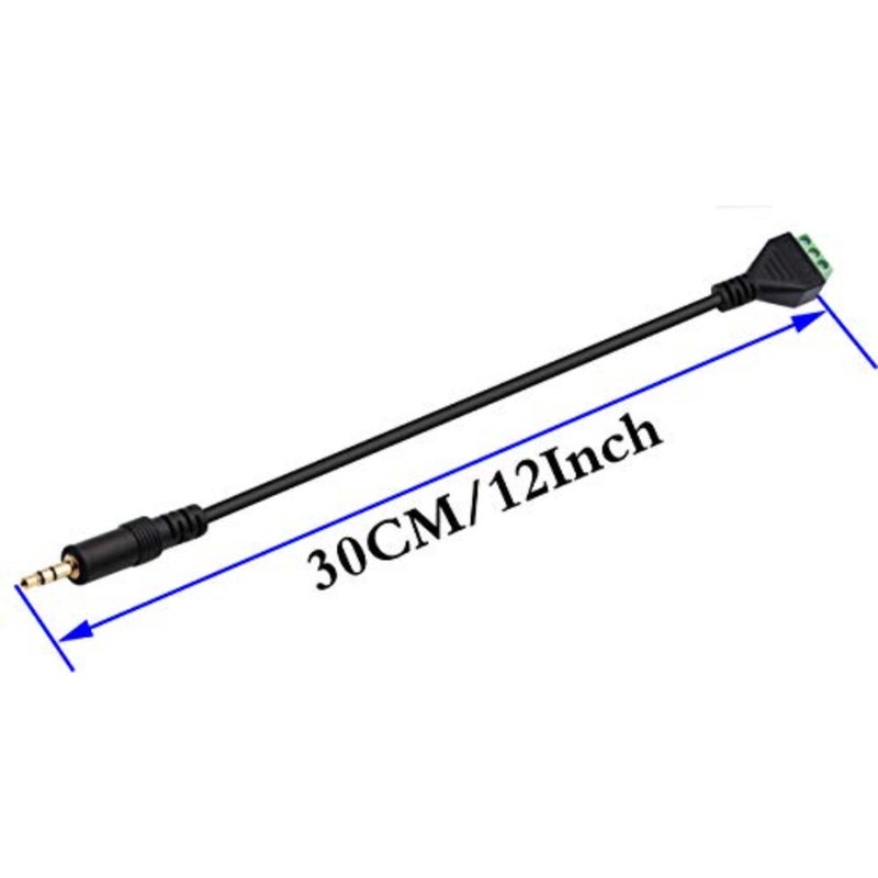 3.5mm Screw Terminal Block Cable 3.5mm 1/8inch Stereo Audio Male to 3 Pin/Way Female Bolt Screw AV Headphone Type Adapter Cable(30CM/2Packs - Image 2