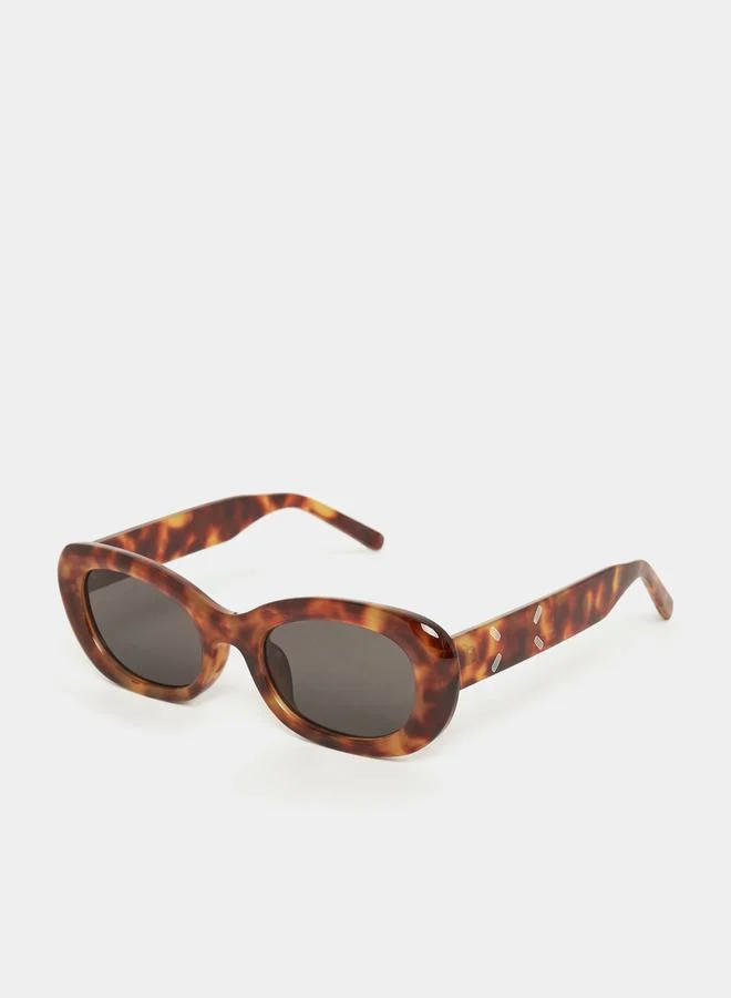 Styli Tortoise Round Sunglasses