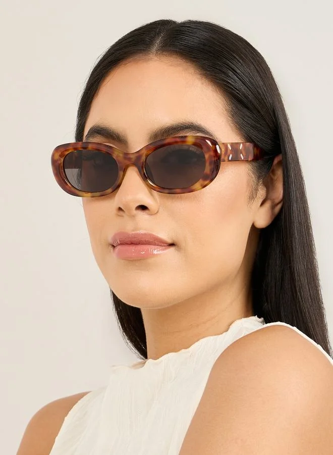 Styli Tortoise Round Sunglasses
