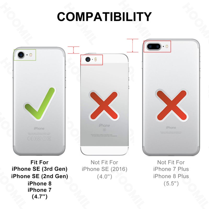 HOOMIL for iPhone SE 3rd/2nd Gen, iPhone 7/iPhone 8, Non-Yellowing, Drop Protection, Anti-Scratch Transparent Hard Back Phone Cover - Crystal Clear - Image 2