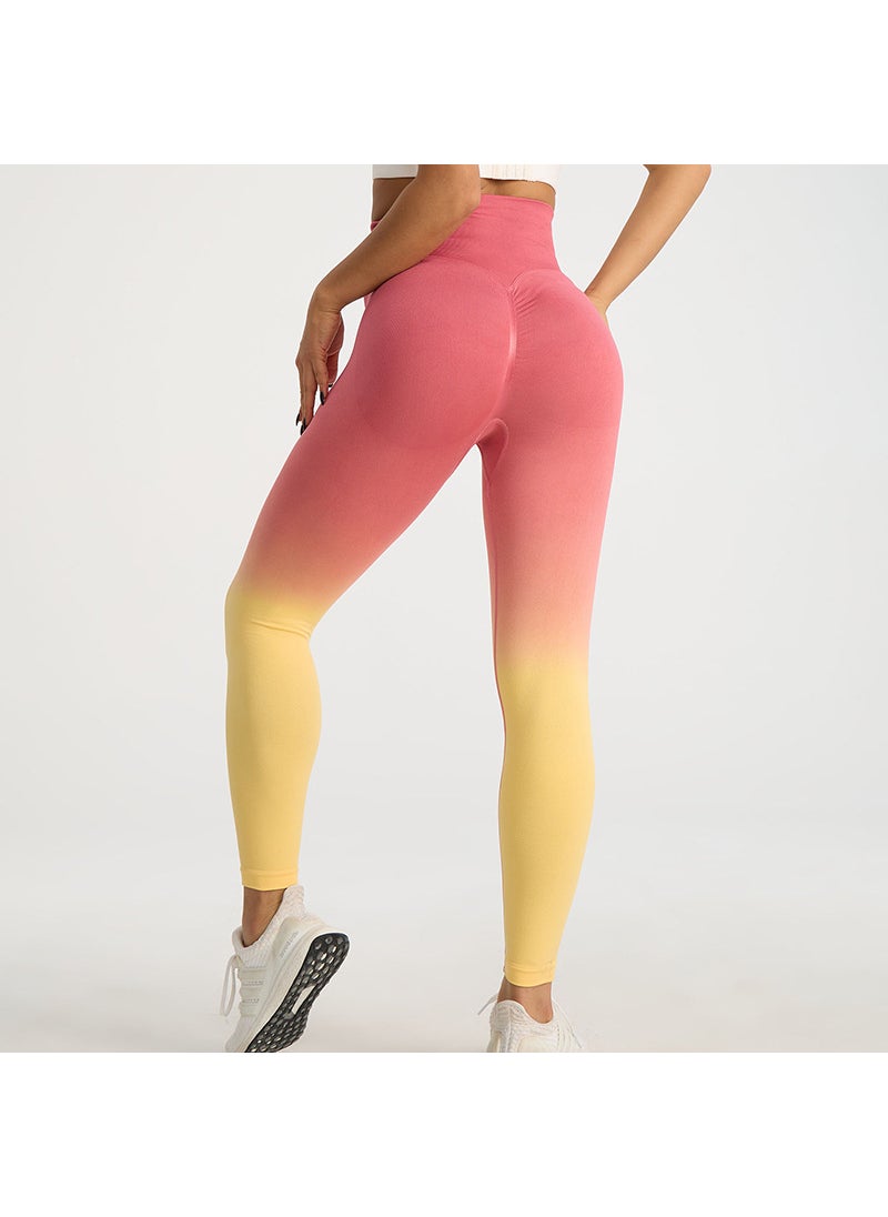 Generic - Autumn and Winter New High Waist Cycling Fitness Pants Hip-lifting Sports Tights Peach Hip Gradient Yoga Pants Trousers for Hair Black Green - Image 1