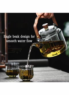 LOOPITYS 1000ml detachable glass teapot, high boron glass teapot, heat-resistant and cold resistant strong lifting teapot, safe teapot for flower tea and green tea brewing, etc  - Image 3
