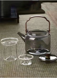 LOOPITYS 1000ml detachable glass teapot, high boron glass teapot, heat-resistant and cold resistant strong lifting teapot, safe teapot for flower tea and green tea brewing, etc  - Image 2