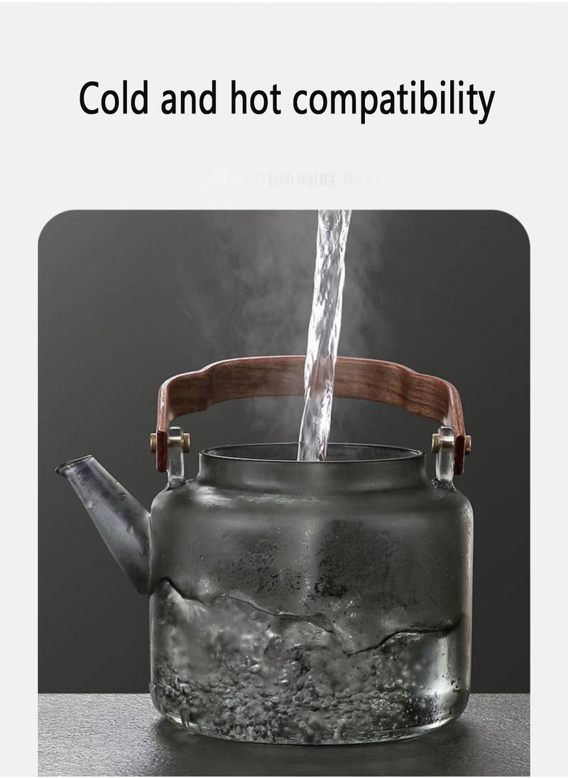 LOOPITYS 1000ml detachable glass teapot, high boron glass teapot, heat-resistant and cold resistant strong lifting teapot, safe teapot for flower tea and green tea brewing, etc  - Image 5