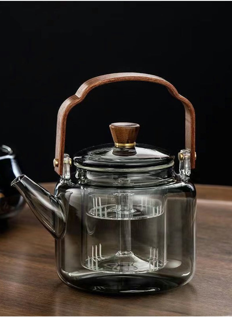 LOOPITYS 1000ml detachable glass teapot, high boron glass teapot, heat-resistant and cold resistant strong lifting teapot, safe teapot for flower tea and green tea brewing, etc  - Image 1