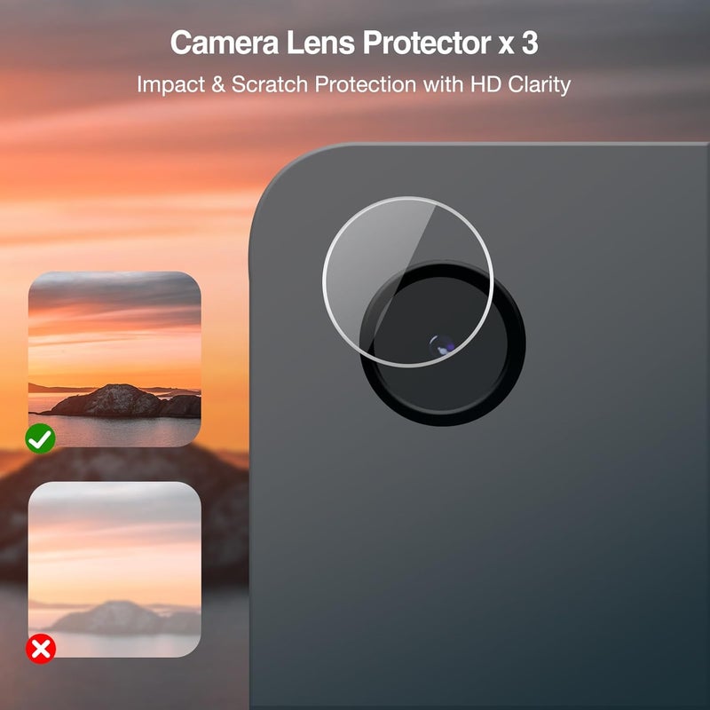 Procases 1+3 Pack Tempered Screen Protector For Galaxy Tab A9 Plus 11 Inch 2023 With Camera Lens Protector, Protective Glass Film Guard For 11" Tab A9+ 5G Sm-X210/X216/X218 - Image 2